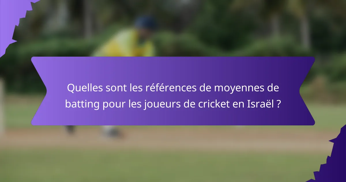 Quelles sont les références de moyennes de batting pour les joueurs de cricket en Israël ?